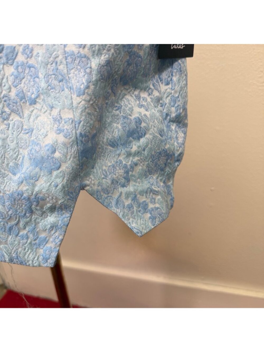 Lulus Delicate Destiny Light Blue Jacquard Strapless Mini Dress Bodycon Medium - Picture 13 of 16